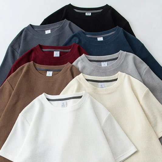 Camiseta Masculina Térmica Gola Careca Textura Preta