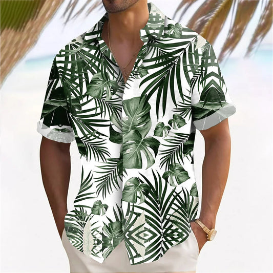 Camisa "Ilha Verde" Estilo Havaiano