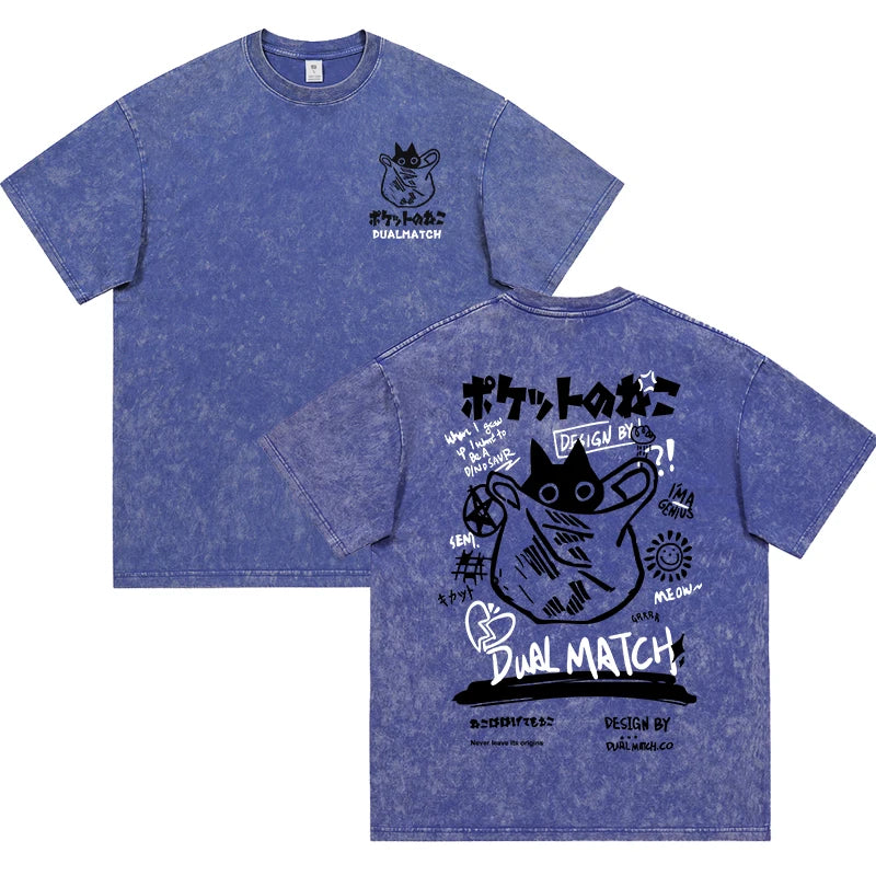 Camisa Streetwear Vintage Cat Y2K