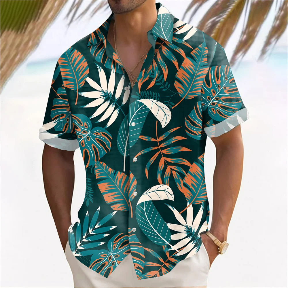 Camisa "Ilha Verde" Estilo Havaiano
