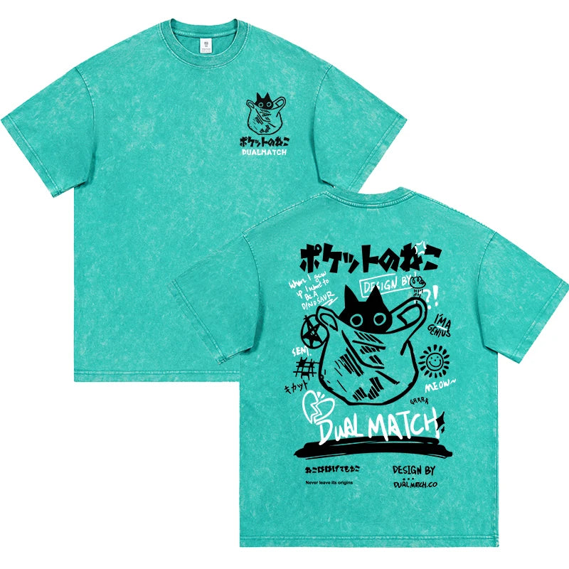 Camisa Streetwear Vintage Cat Y2K