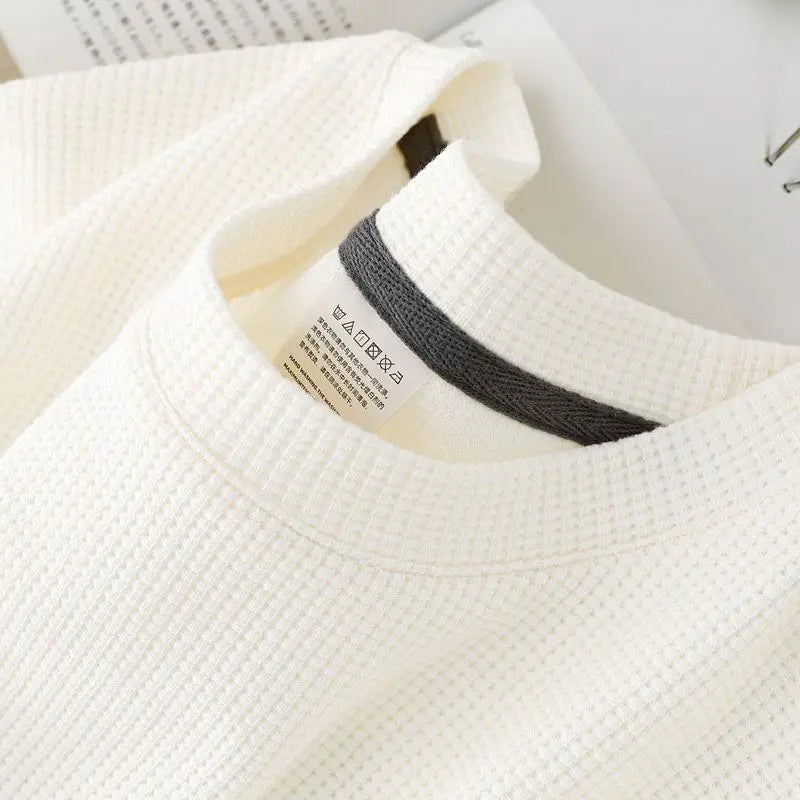 Camiseta Masculina Térmica Gola Careca Textura Preta