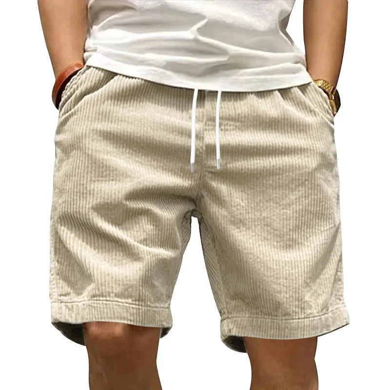 Bermuda Masculina Corduroy Summer Cream