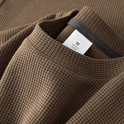 Camiseta Masculina Térmica Gola Careca Textura Preta