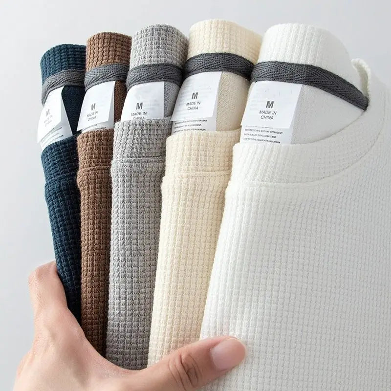 Camiseta Masculina Térmica Gola Careca Textura Preta