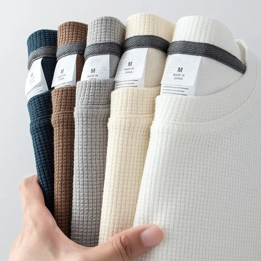 Camiseta Masculina Térmica Gola Careca Textura Preta