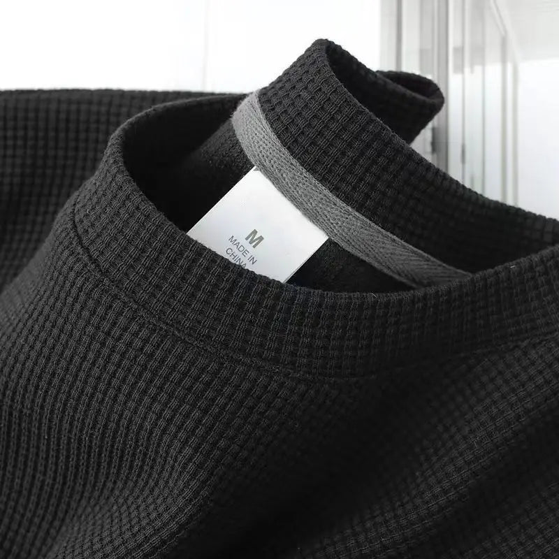 Camiseta Masculina Térmica Gola Careca Textura Preta